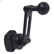 HEMIGA 車用手機支架延長桿 萬向球頭 多角度調整 鋅合金 車載導航支架, 黑, 1個