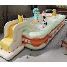 간이수영장 전원주택 야외 수영 대형 물놀이장, 2.6m 3층 아이스 그린 표준