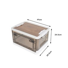 置物箱 木蓋 可折疊 收納箱, 1個