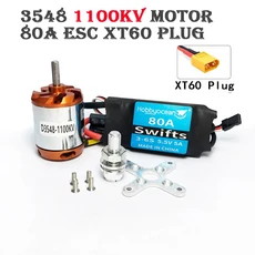 Hobbyocean RC D3542 브러시리스 아웃 러너 모터 1100KV 790KV 1250KV 80A ESC 항공기 비행기 멀티 콥터, 01 3548 1100KV 80A