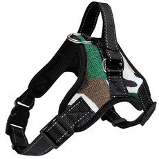 강아지용 방수 견인 Harness, 1개, 카모플라주 가슴 스트랩