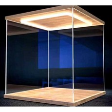 아크릴 피규어 케이스 수납 굿즈 가챠 정리 장식장 10x25x10, U자형 LED 조명 박스 10x25x10cm