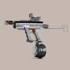 프리미엄 UZI 충전식 대용량 전자동 물총 LED 자동급수 워터건 워터밤 물놀이, 블랙, 1개