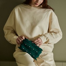조셉앤스테이시 Lucky Pleats Knit Pouch S Grid ALL 173653, 조셉앤스테이시 Cotton Pink