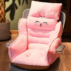 無品牌 連體靠背坐墊 辦公室椅墊, 粉彎眼,含頭枕高50cm寬50cm坐深30cm