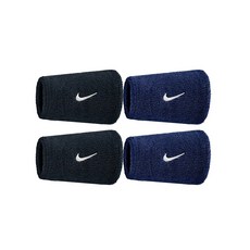 나이키 스우시 더블와이드 손목밴드, 4개, 블랙+네이비