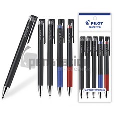 파이롯트 쥬스업 볼펜 5개 묶음 세트, 0.4mm 흑색3개+청색1개+적색1개 세트