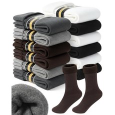 Henoyso 12쌍 보온 양말 벌크 따뜻하고 두꺼운 겨울 유니 양말 남성 여성 노숙자 케어 패키지 용품 팩 화이트. 미디엄