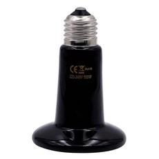 발열전구 온열 열등 1개 반려동물 난방 램프 블랙 적외선 세라믹 이미 터 열 전구 Brooder 파충류 25W 50W 75W 100W 150W 200W, Black 100W