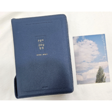 큰글씨 천연 가죽 성경책 개역개정 새찬송가 큰글 큰글자 성경, 5.큰글자굿모닝성경[대] - 잉키블루