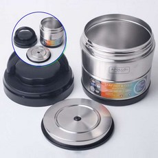 쌍문상회 푸드자 죽포장용기 도시락 찬합 보온죽통 보온국통 스텐보온죽통 국통 보온밥통 스텐죽통 이유식 미니죽통 밥통 미니도시락 3300m 40872EA, 3300ml