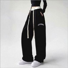 여성 배색 조거팬츠 스트링 밴딩 2컬러 트레이닝 바지