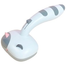 熊好命 寵物貓造型自動梳 不鏽鋼針梳 去浮毛 除毛刷 狗狗貓咪適用, 1個, 寵物來了 貓造型自動梳(灰色)