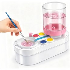 페인트 브러시 클리너 도구 린저 수채화오일 기반 페인팅 스테이션 플러시 마이 아티스트 성인 및 소녀를 위한 선물 사전 조립핑크, Pink