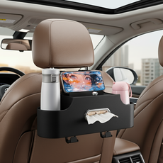 메이크라이프 차량용 컵홀더 뒷좌석 수납함, 블랙