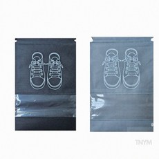 실내화가방 부직포 투명창 신발 주머니 소형, 그레이