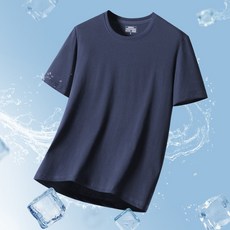 冰感索羅納經典夏季圓領短袖T恤男款-重磅棉戶外純色上衣