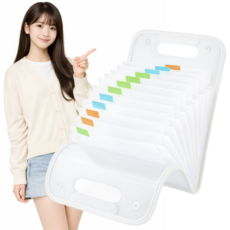 아코디언 파일 가방, 화이트, 1개