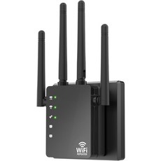 105-장치 호환 WiFi Extender 신호 부스터 12880 평방피트 장거리 듀얼 밴드 5GHz2.4GHz 1200Mbps 가정 및 실외용 간단한 설치, Black-U7