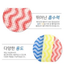 깔끔한 주방정리 키친타올 뜯어쓰고 빨아쓰는행주 100매 롤, 블루, 1개