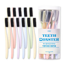 윌렉스 티스몬스터 부드러운 이중미세모 어금니 대왕칫솔, 1세트, 11개입