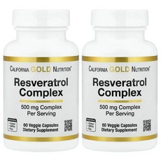 CGN 레스베라트롤 콤플렉스 Resveratrol Complex 500mg 60캡슐 2병, 2개, 60정