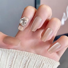 穿戴甲高級感豹紋閃鑽法式美甲甲片貓眼辣妹穿戴式指甲片, 1個, BY1855沁人心肺:手工甲XS碼#10片/袋