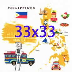 蝶古巴特餐巾紙-PH 菲律賓0001, 1個, 33x33cm大圖