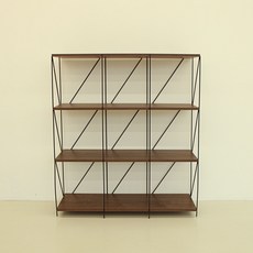 맘스매직 원목 수납장 거실 장식장 수납 진열장 철제 조립 책장 모듈 선반, 900_4단(3x3), 1개