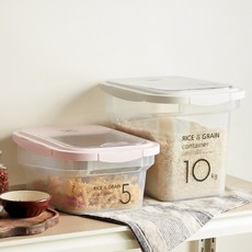 계량컵 제습제포함 신선한 쌀보관함 쌀통 잡곡통 5kg 10kg, 1개, 상세페이지 참조