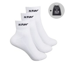 스타스포츠 족구전용 스포츠 양말 3족 세트 (MT 러닝짐색 지급), 3개, White