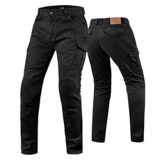 J.A.G. Motorcycle Riding Pants with Aramid Lining & CE Level 2 Armor – Twill Cargo Motorcycle Prot, 30 x 32, Black