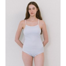 [라미네즈] 스트라이프 오픈 백 스윔수트 - 스카이 블루, L