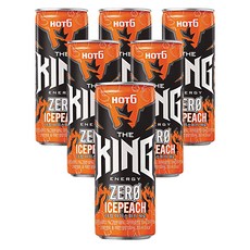 HOT6 핫식스 더킹 아이스피치 제로 355ml 6개입 고카페인 에너지 드링크