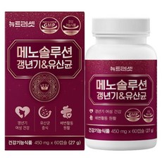 여성 갱년기 엔 유산균 식약청인증 메노솔루션 뉴트리셋, 1개, 60정