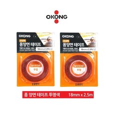 하이패스 멀티탭부착 투명 양면폼테이프 2ea 완충 진동완화 네비 몰딩 실링, 2개