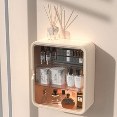 HK.sell 루고 벽걸이 화장품 향수 정리함, 크림, 1개