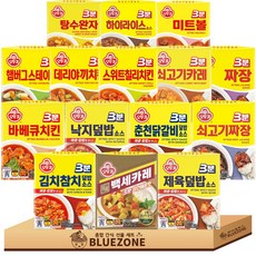 오뚜기 3분 소스 15종 (햄버그+미트볼+탕수완자+바베큐+데리야끼+스윗칠리+하이라이스+김치참치+쇠고기카레+쇠고기짜장+백세카레약간매운맛+낙지덮밥+춘천닭갈비+짜장+제육덮밥), 100g