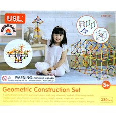 U.S.L. 遊思樂 頂點珠造形棒 益智建構積木 330pcs, 1個