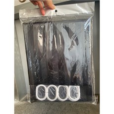 嘉冠條紋滌綸浴簾 防水浴帳 簡約風格 (附12個環), 1個, 黑色，不銹鋼扣眼，opp袋裝,180 * 180CM