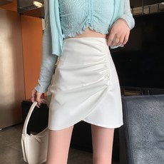 하이 웨이스트 플리츠 스커트 여성용 슬림 스커트 스몰 스커트