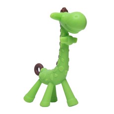 雪倫小舖 嬰兒硅膠長頸鹿磨牙固齒器，安全無毒，舒緩長牙不適，可愛造型, 綠, 1個, F