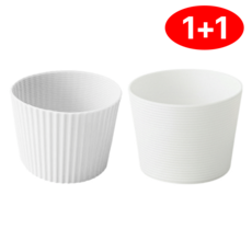 파스텔 친환경 실리콘 컵슬리브, 2개, 화이트