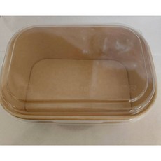 長方形圓角餐盒 一次性紙碗 1000ML 50組 一次性餐盒 外帶餐盒 牛皮紙餐盒 野餐盒, 1個