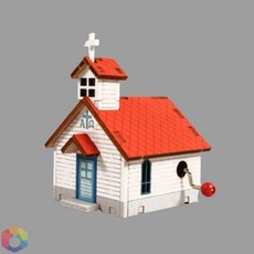 4보급창고 DIY 조립 오르골 교회 나무오르골, 단품