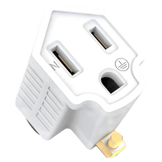 DIKE 3轉2轉接插(DAH900WT) 台灣適用 轉換插頭 旅行必備 輕巧易攜, 白色, 1個, 40mm