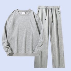 남녀공용 맨투맨 긴팔티 면질 데일리 무직세트PJ