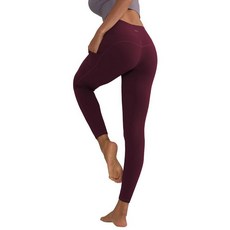 ALONG FIT 여성용 네일 방지 레깅스 비치지 않는 요가 팬츠 휴대폰 포켓 포함 복부 컨트롤 전체 길이/카프리 타이츠