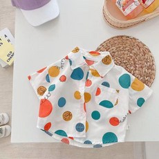 花襯衫 兒童夏季短袖襯衫