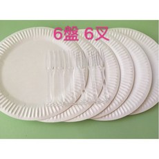 昀誠紙品 生日快樂白色蛋糕盤透明叉組合(6盤6叉) 派對餐具首選, 1個